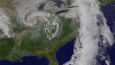NASA satellite view of clouds over North America