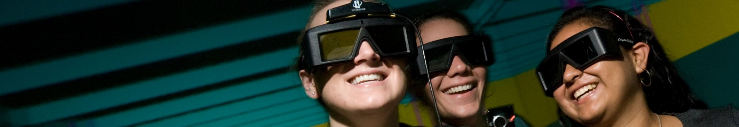 students wearing virtual reality headsets
