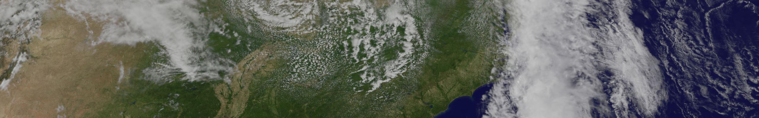 NASA satellite view of clouds over North America