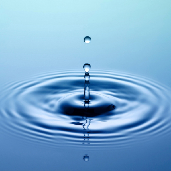Falling water droplet