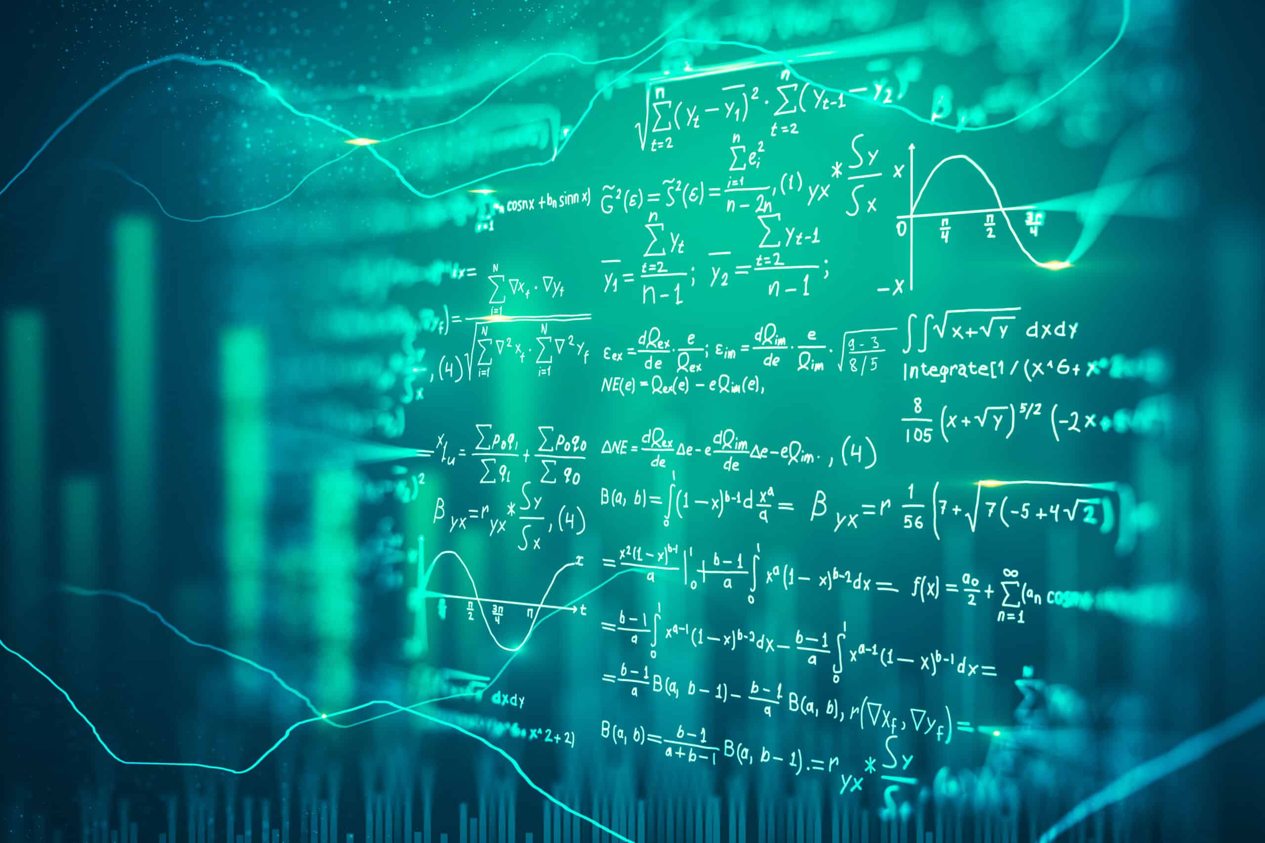 scientific formulae on a computer screen