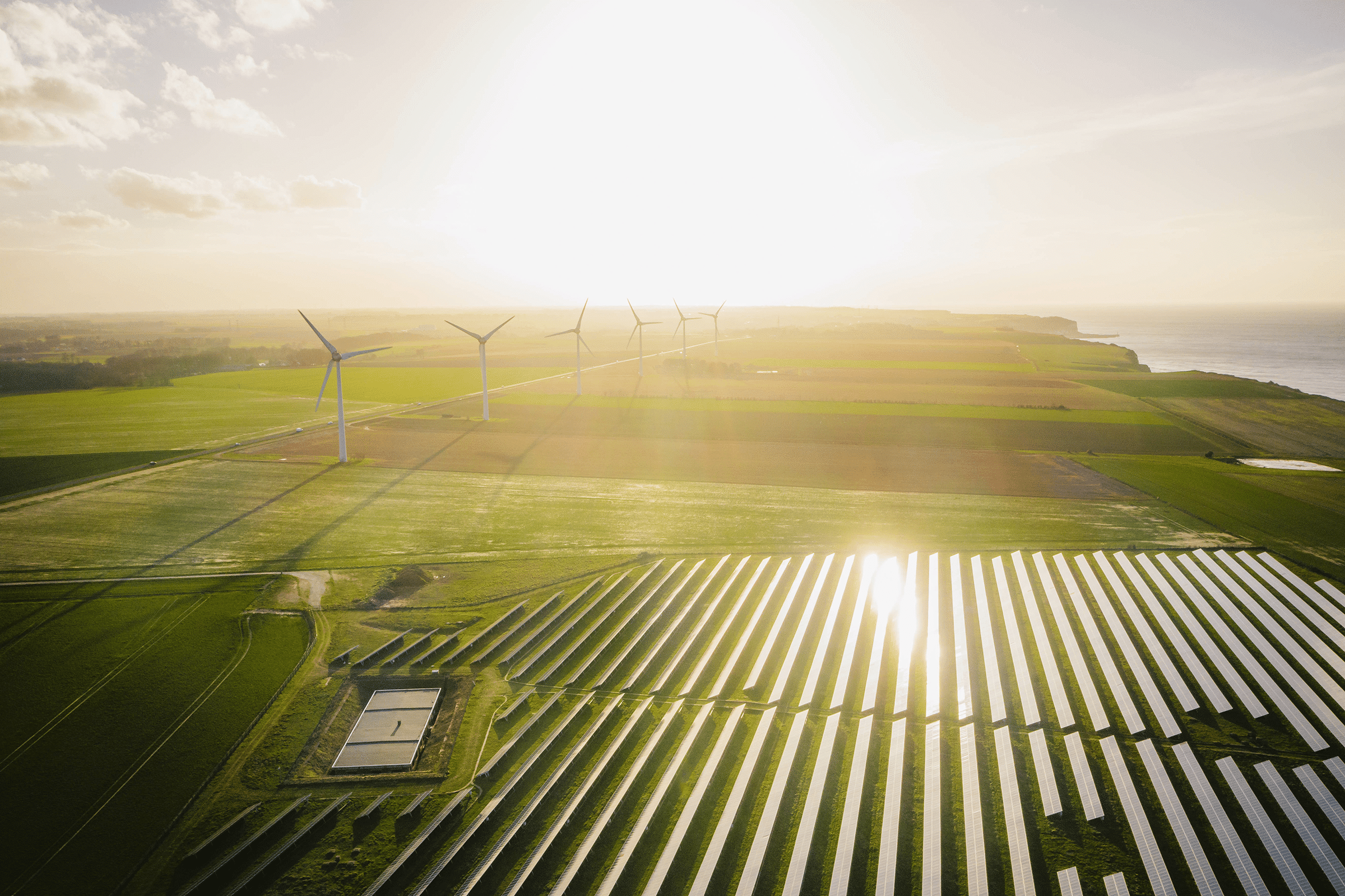 aerial view of solar farming