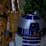 Star Wars's R2D2 doing a little dance